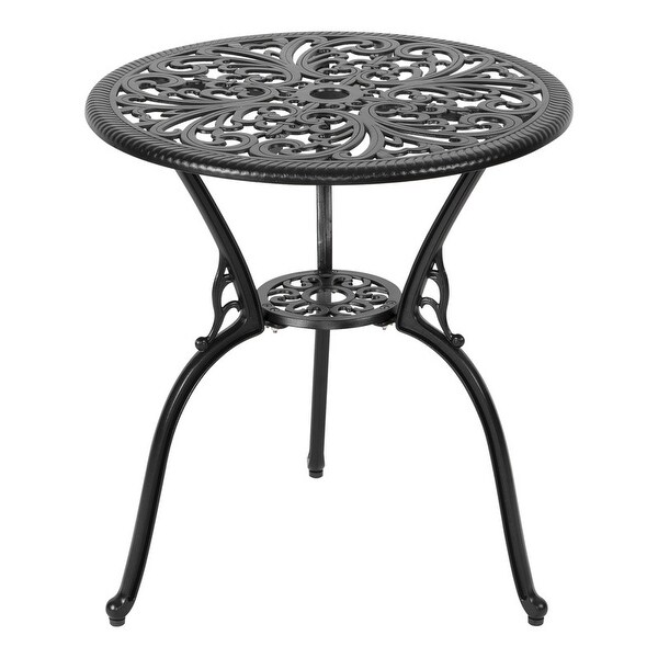 NUU GARDEN 3piece Black Cast Aluminum Patio Bistro Set