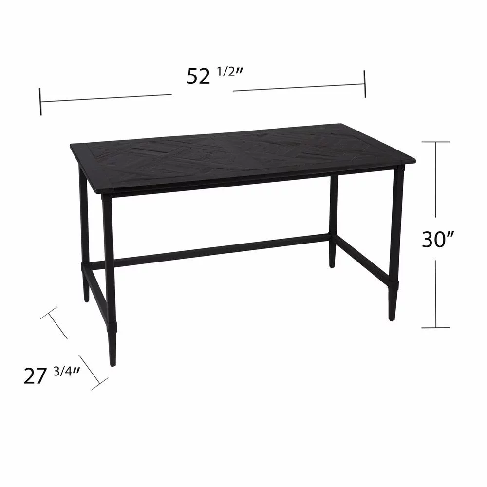 HomeRoots 402060 Natural Black Reclaimed Wood Desk