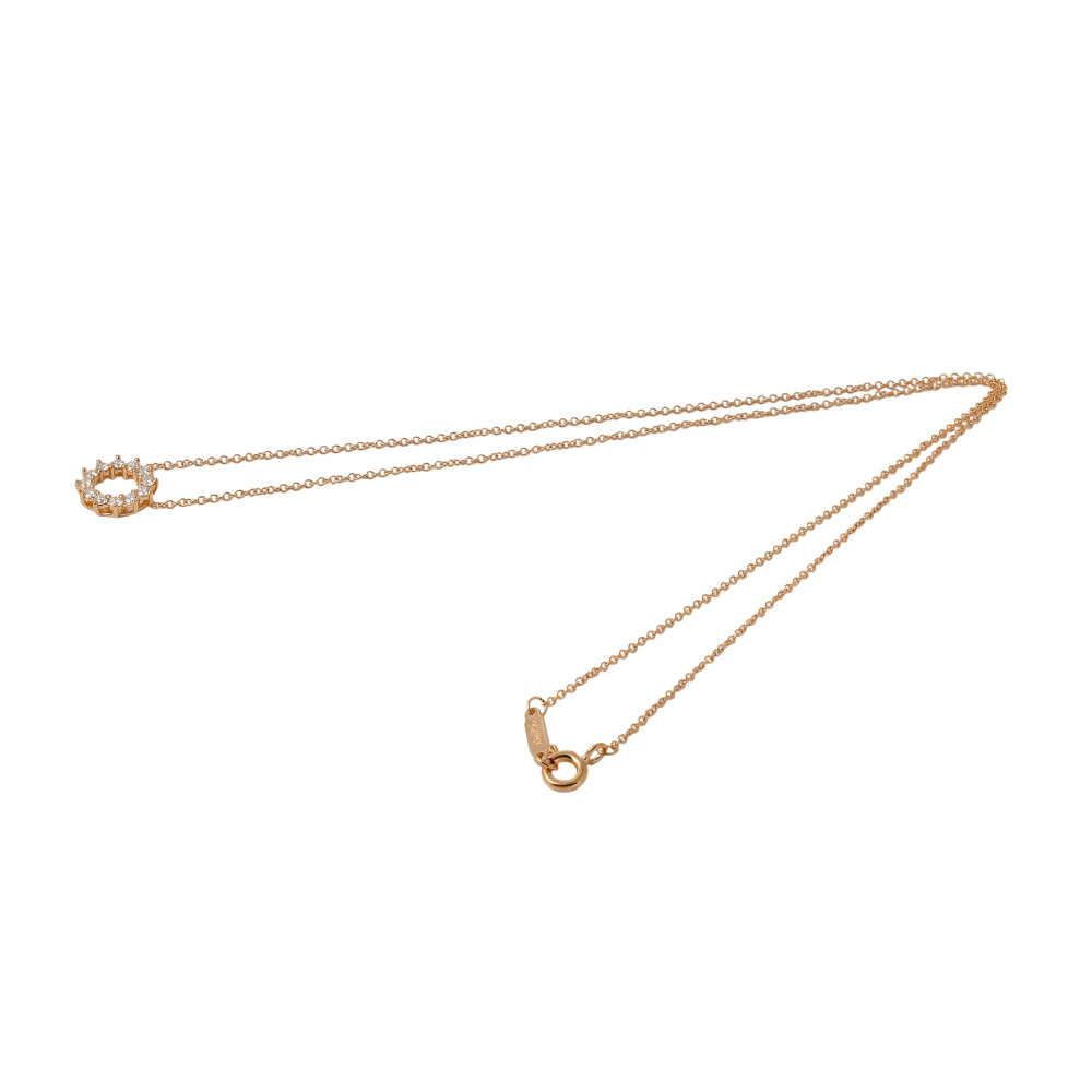 Tiffany & Co. Open Circle Necklace 18K Rose Gold Diamond 67124804