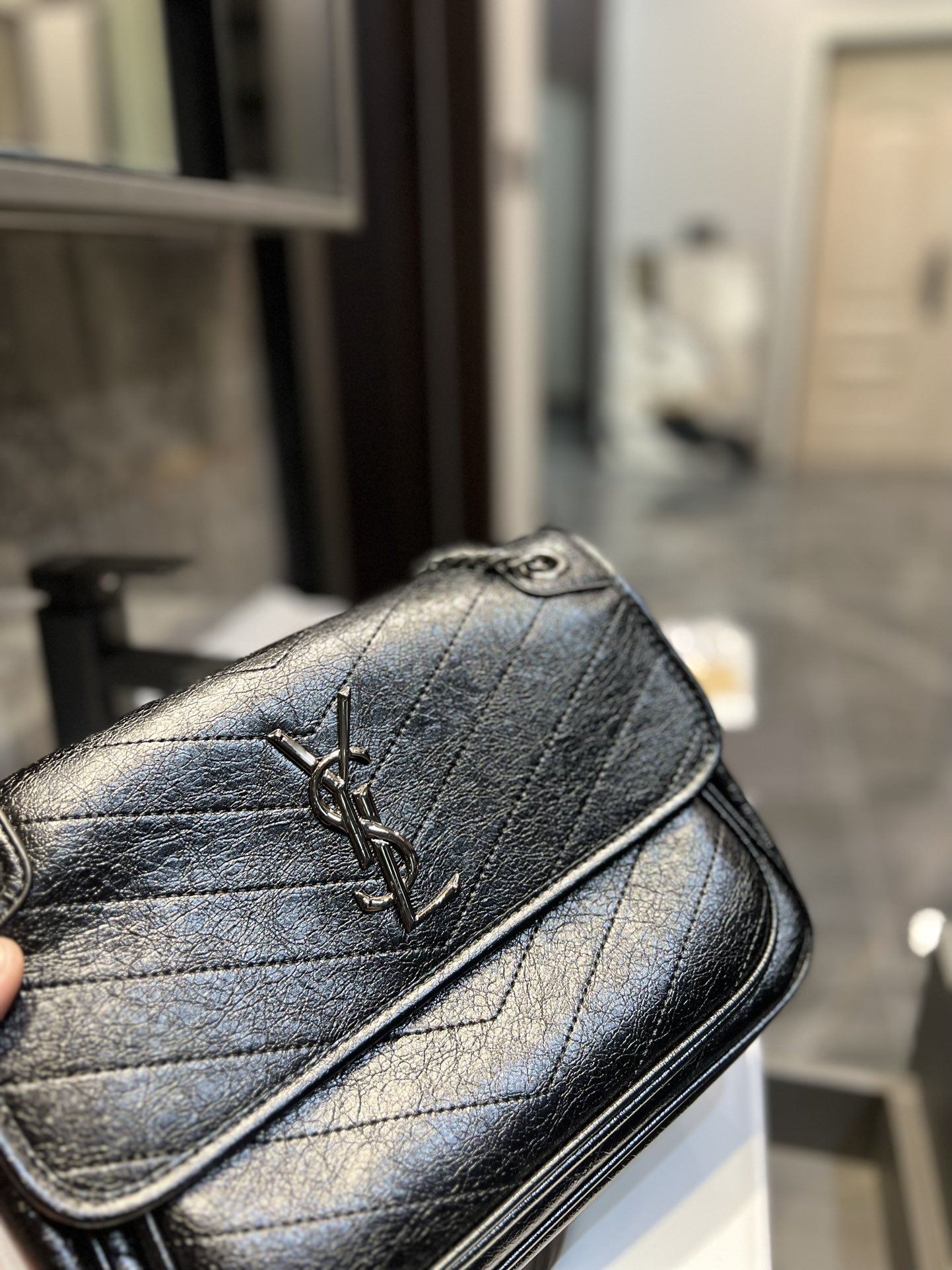 Saint Laurent Niki Baby Chain Bag In Black