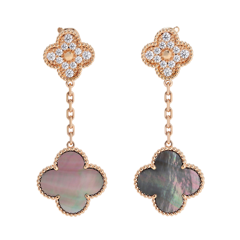 Van Cleef & Arpels Magic Alhambra 2 Motifs Earrings 18K Rose Gold VCARP2R200