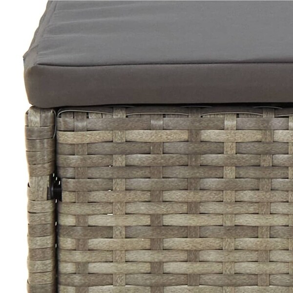 vidaXL 5 Piece Patio Lounge Set with Cushions Gray Poly Rattan