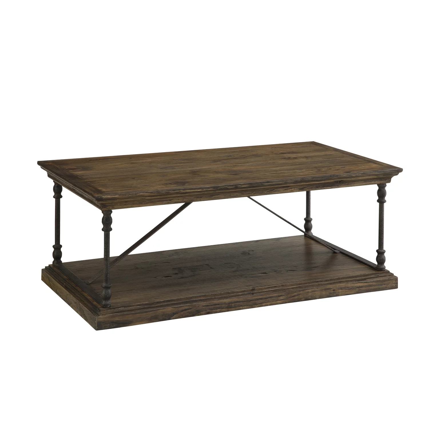 Coast To Coast Imports Corbin Medium Brown Cocktail Table with Slab Top and Base