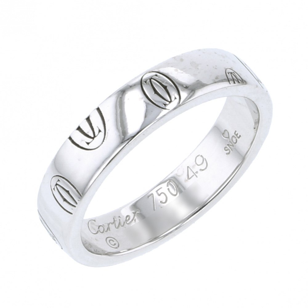 Cartier White Gold Happy Birthday Ring #49 K18WG