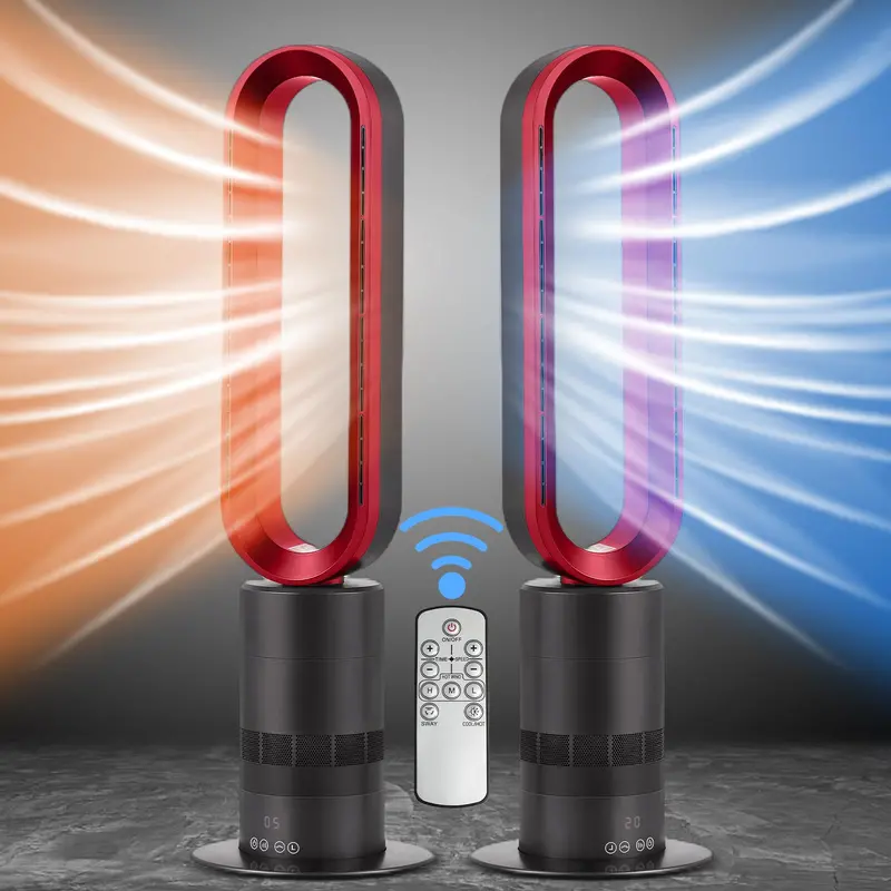 Tower Heater & Fan Combo – Bladeless Space Heater with IPX4 Waterproof Rating, 120° Oscillation, Thermostat & 9-Hour Timer