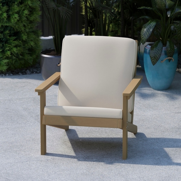 AllWeather Poly Resin Adirondack Style Chair and Cushions