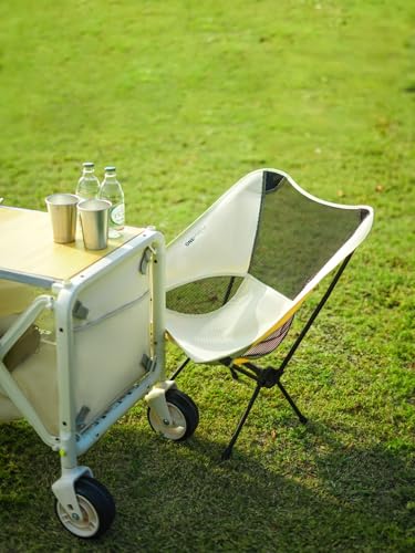 ONEFOREST Camping Chair, Foldable Portable Backpacking Chair for Beach Camp Hiking Outdoor Sport, Black