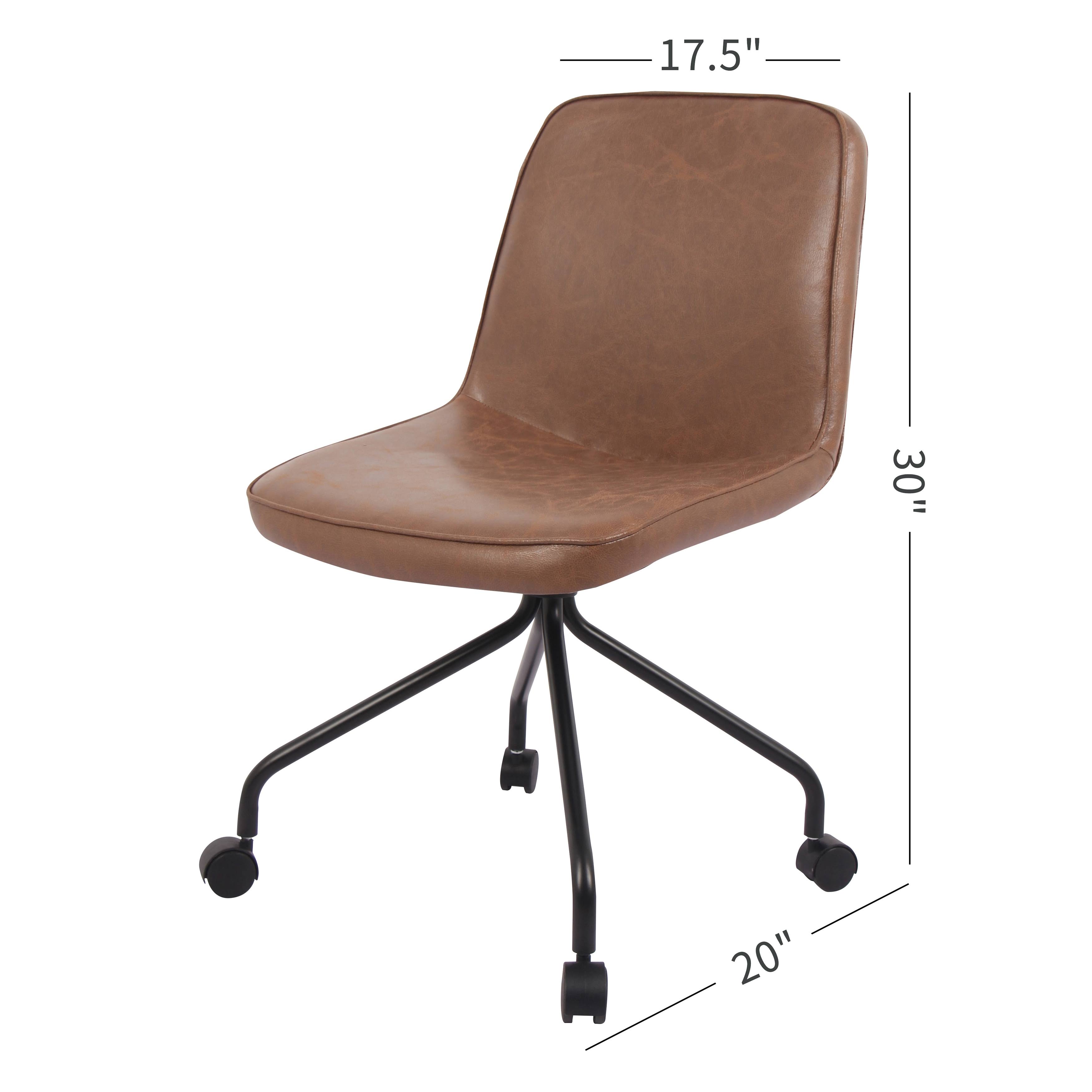 WOVENBYRD Modern Armless Rolling Home Office Chair - Brown
