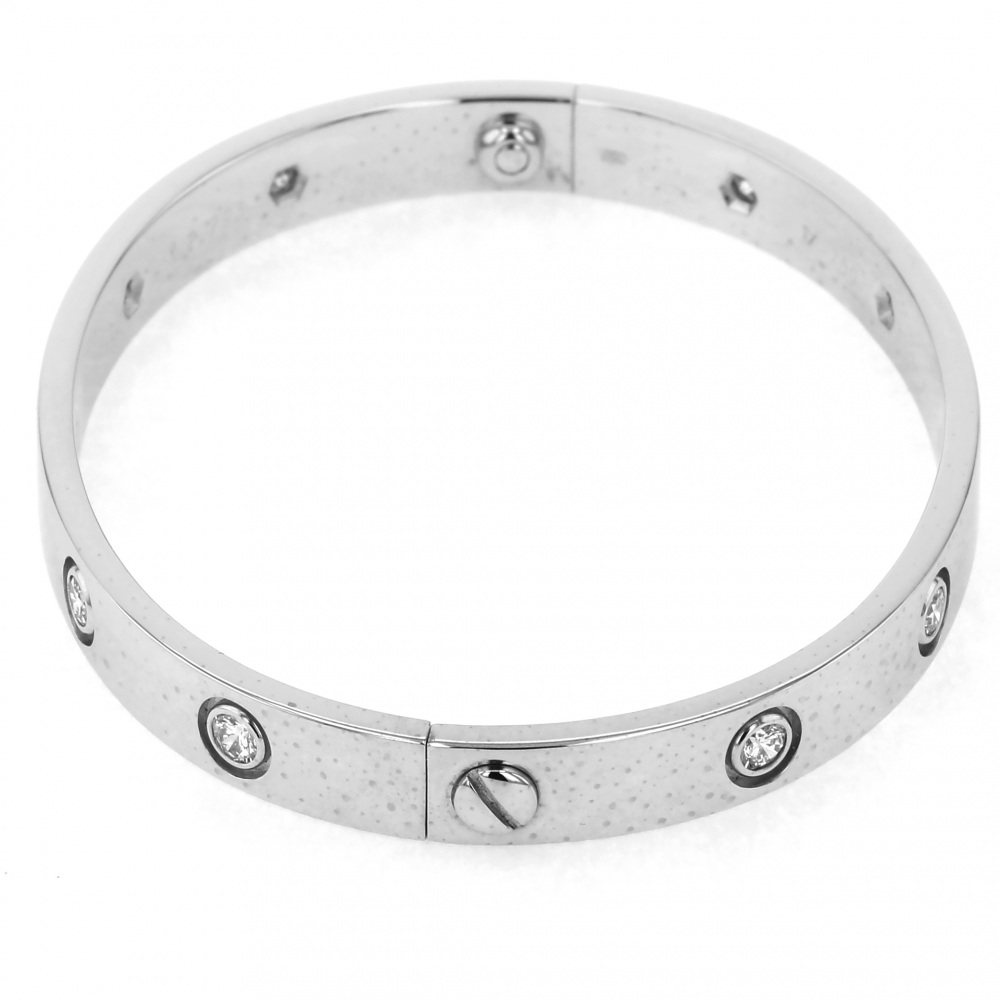 Cartier White Gold Love Breath K18WG Bracelet Diamond