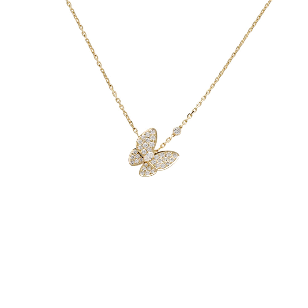 Van Cleef & Arpels Fauna de Papillon Necklace 18K Yellow Gold Diamond VCARP3DP00