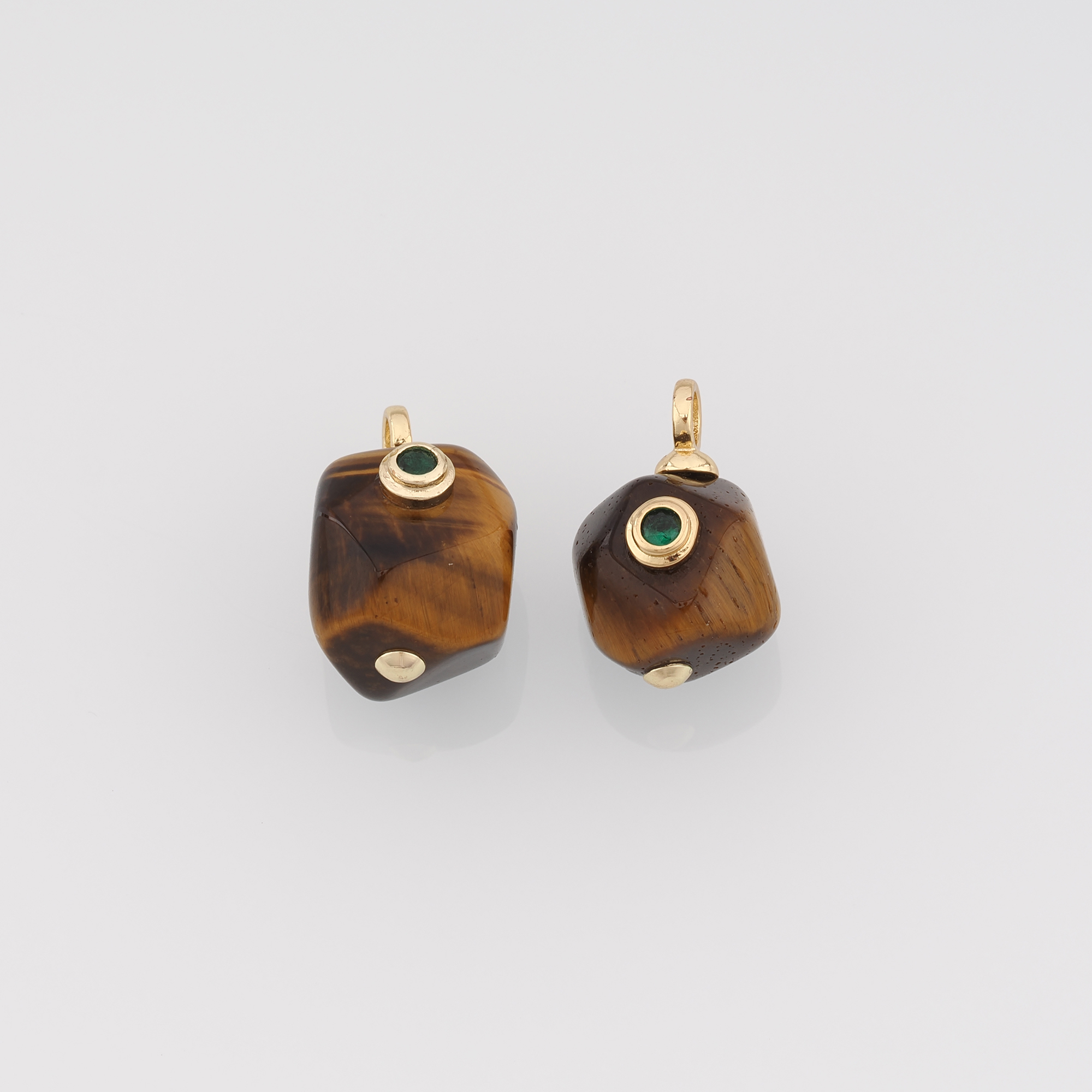18K Gold Filled Geometric Pendant,Natural Stone Geometric Charm Earrings Necklace for DIY Jewelry Making Supply