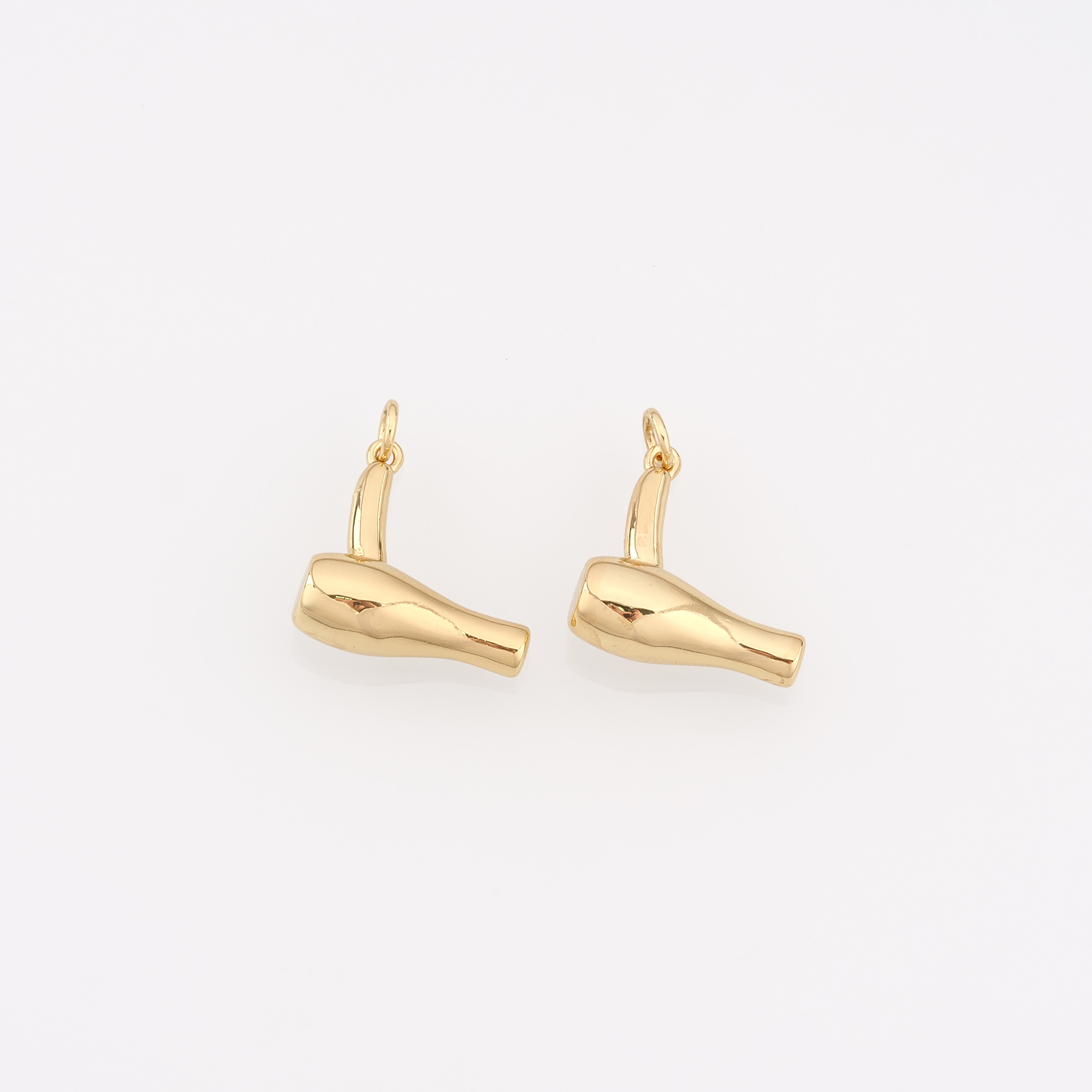 18K Gold Filled Hair Dryer Pendant,Dainty Hair Dryer Charm Earrings Necklace for DIY Jewelry Making Supply