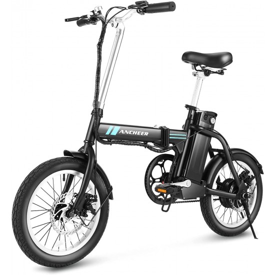 Folding Electric Bike, 16” Electric Bicycles with 8Ah Removable Battery, 15-30 Mile Range Power Assist City Ebike