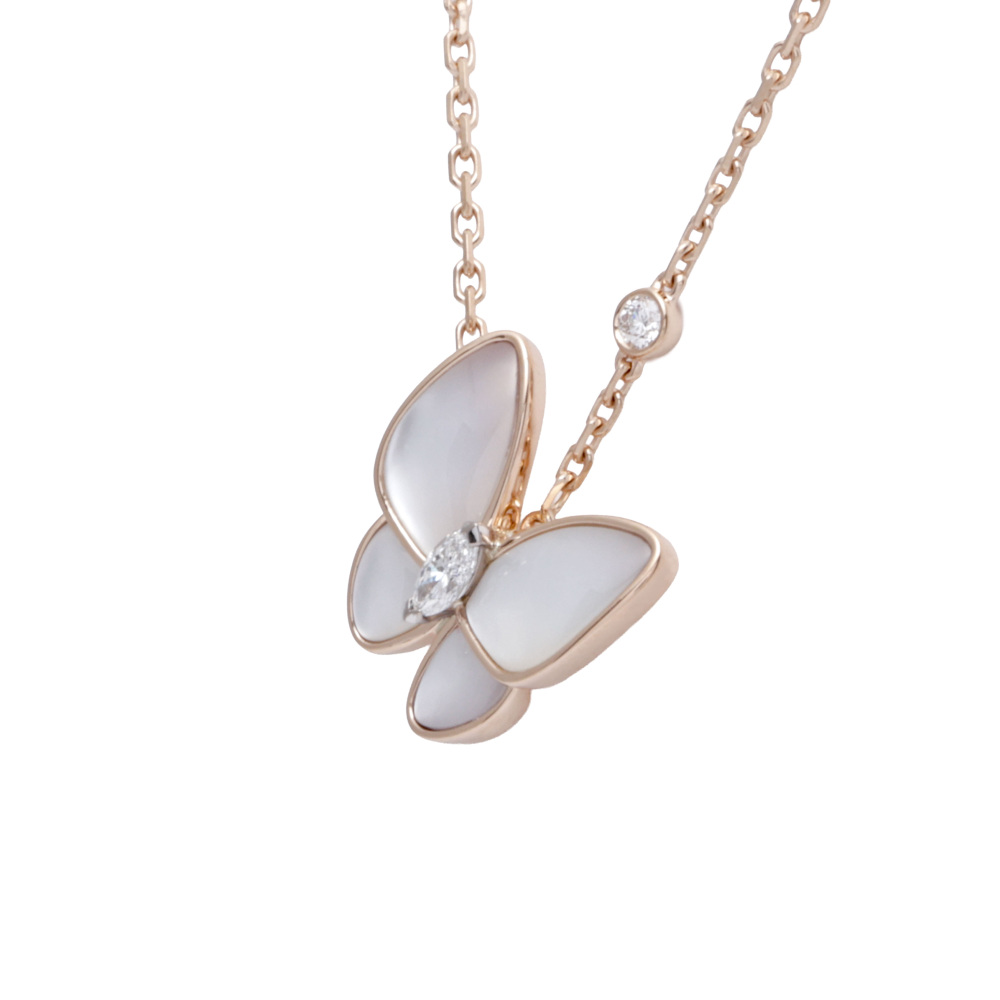 Van Cleef & Arpels Fauna de Papillon Necklace 18K Rose Gold VCARO8FO00