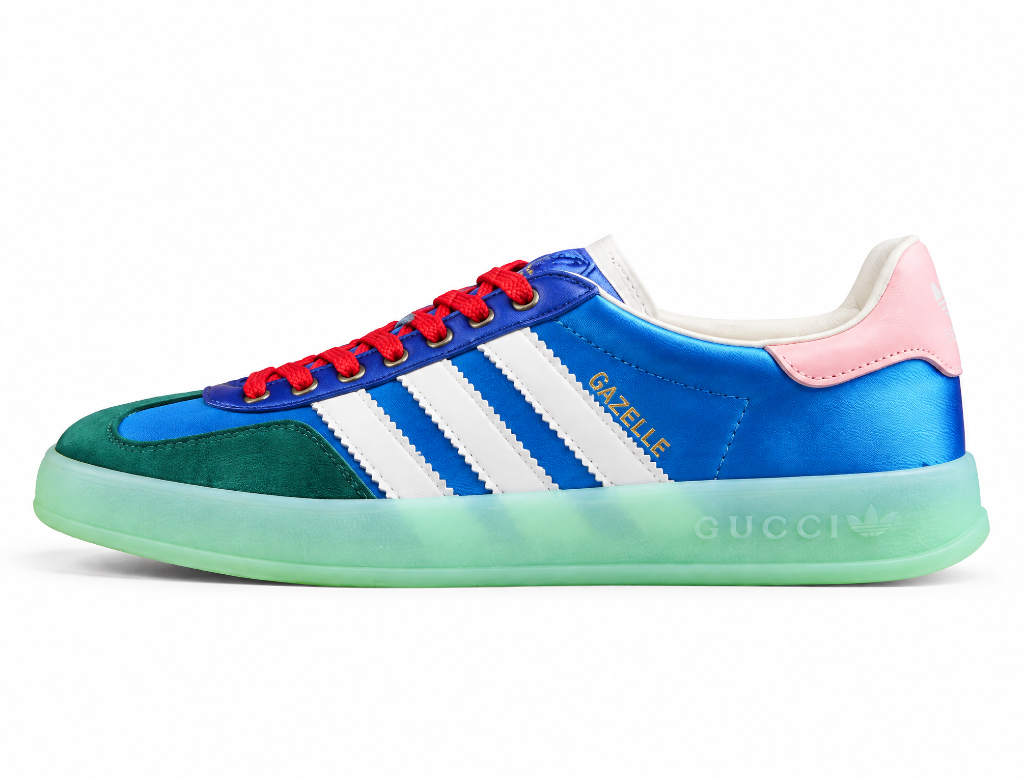 Adidas X Gucci Gazelle Shoes Blue/Cloud White/Green/Red 103660