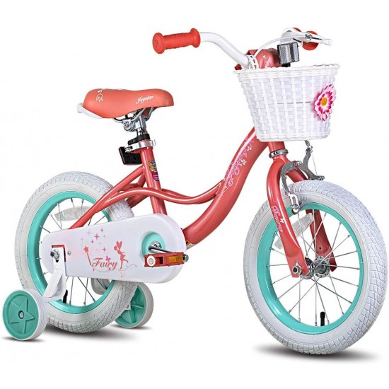 Fairy 12″ 14″ 16″ 18″ Inch Kids Bike with Training Wheels for 2-9 Years Old Girls