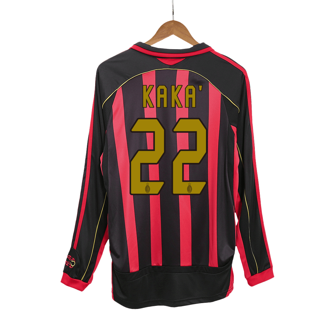 Retro Soccer Jersey KAKA' #22 AC Milan Home Long Sleeve 2006/07