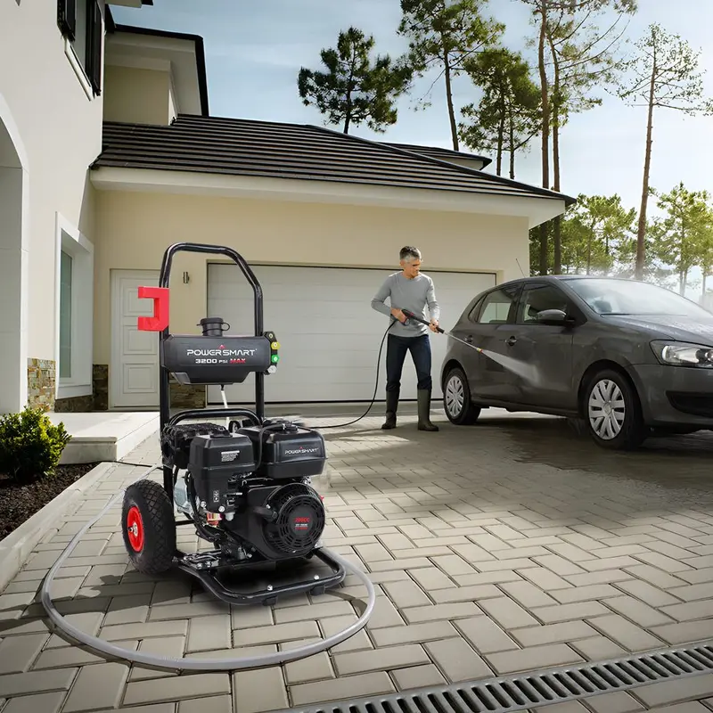 PowerSmart 3200 PSI Gas-Powered Pressure Washer – CARB-Compliant, 208cc Engine & 5-Tool Nozzle Set