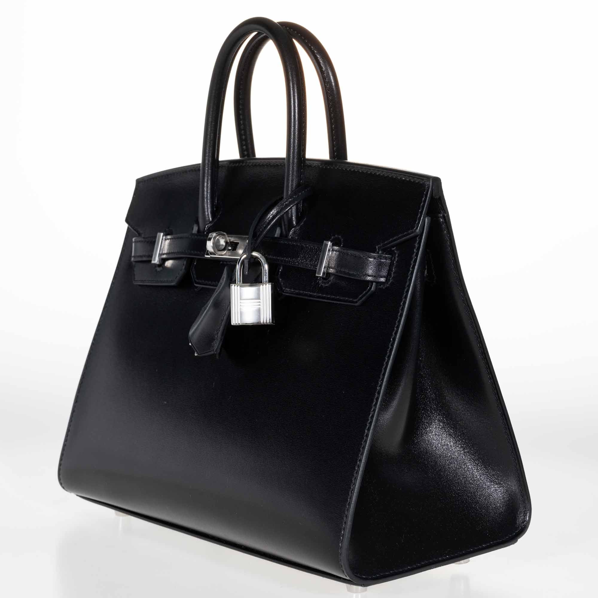 Hermès Birkin Sellier 25 Noir Box Calf Palladium Hardware