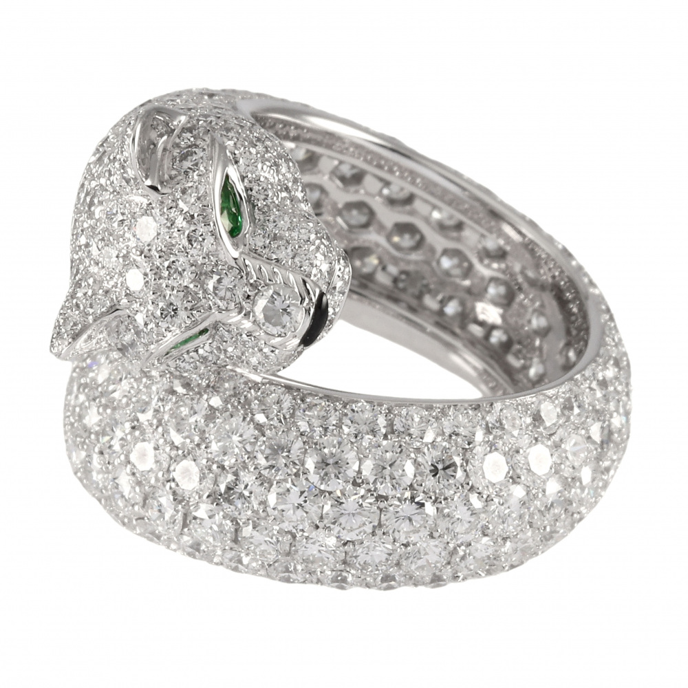 Cartier Panthère Lacalda Emerald Ring 18K White Gold N4224000
