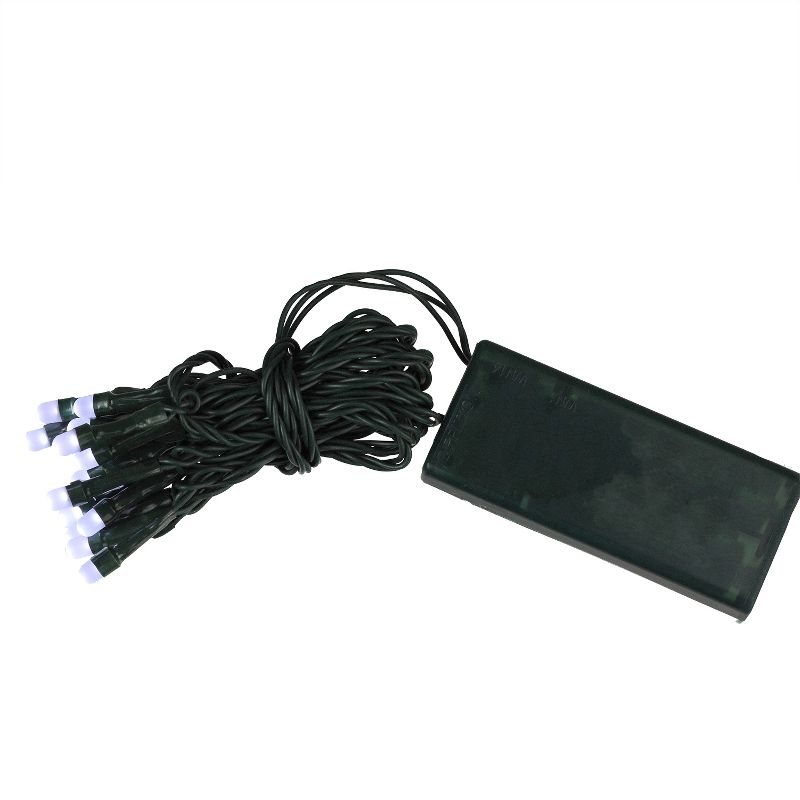 Northlight 15ct Battery Operated LED Micro Rice Christmas Lights White - 6' Green Wire