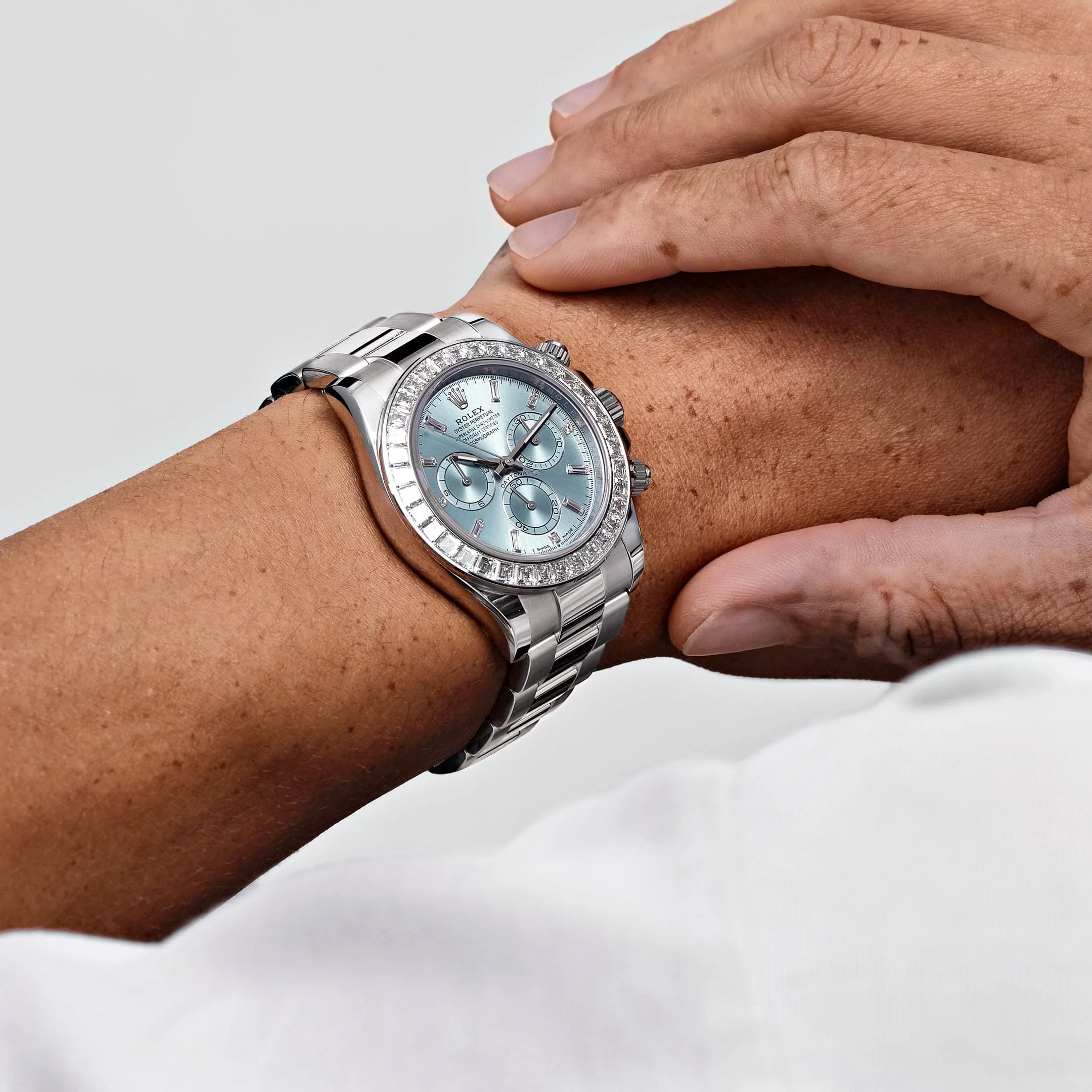 Rolex Daytona 116576TBR Platinum Ice Blue Diamond Dial Diamond Bezel (2015)
