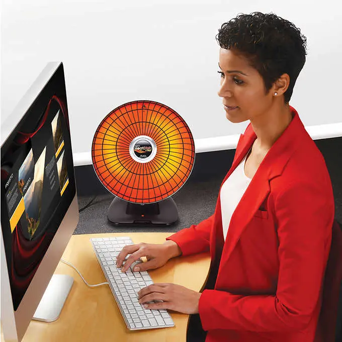 Presto HeatDish Plus Parabolic Heater – Energy-Saving 1000W Tilt Design with Adjustable Angle