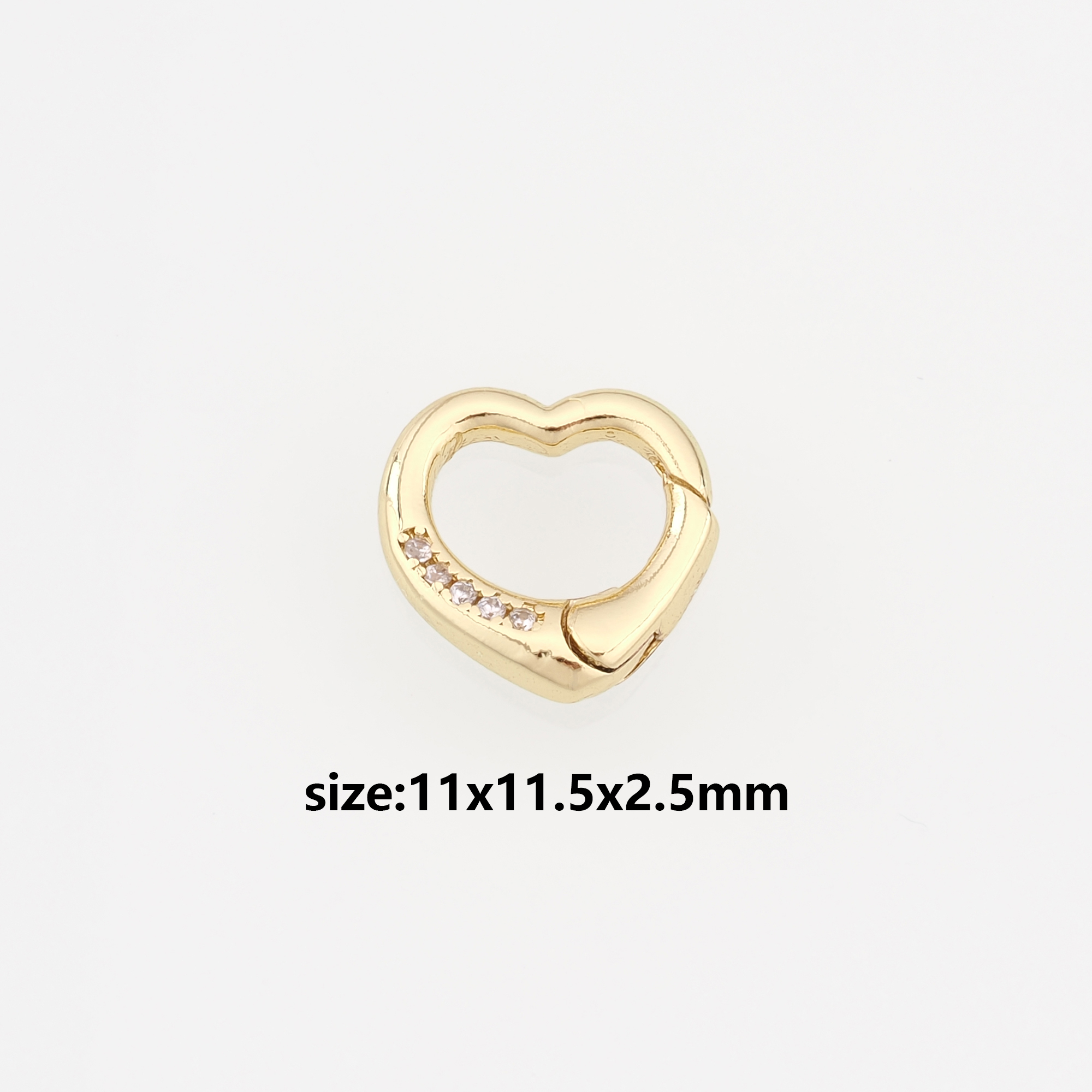 18K Gold Filled Heart Carabiner Clips,Heart Spring Push Gate Clasp Bracelet Necklace for DIY Jewelry Finding Necklace Bracelet