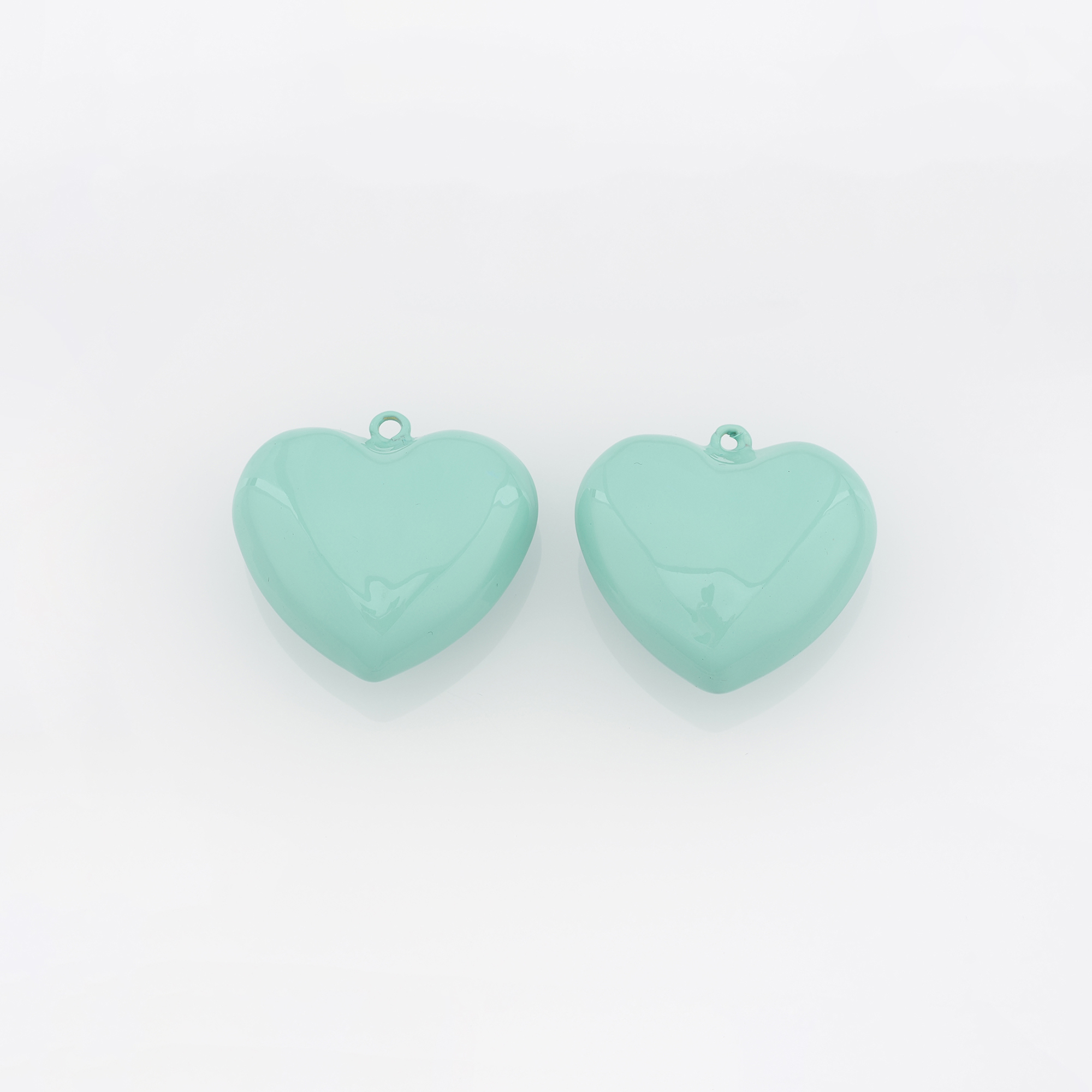 18K Gold Filled Heart Pendant,Enamel Heart Charm Earrings Necklace for DIY Jewelry Making Supply