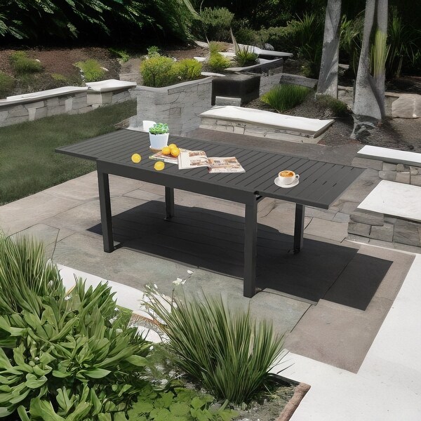 Aluminum Patio Extendable Dining Table,Adjustable Patio Dining Table
