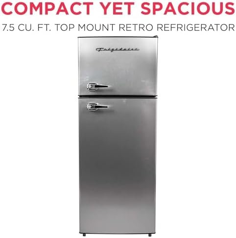 2 Door Apartment Size Refrigerator/Freezer Combo, 7.5 cu ft, Platinum Series, Stainless, 23′′ D x 21.5′′ W x 55.5′′ H