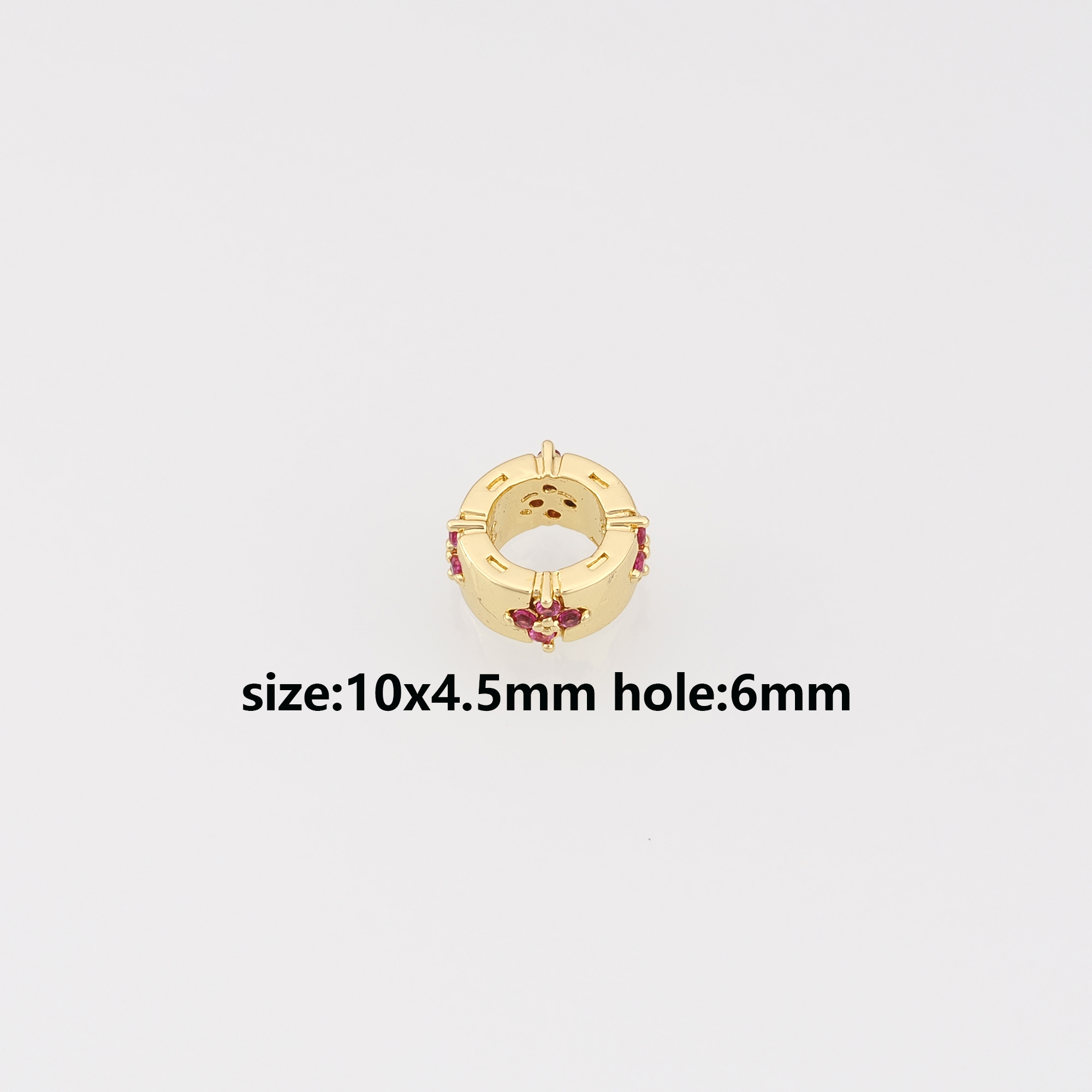 18K Gold Filled Flower Spacer Beads,Flower Flat Beads for Bracelet Jewelry Necklace Making Supply