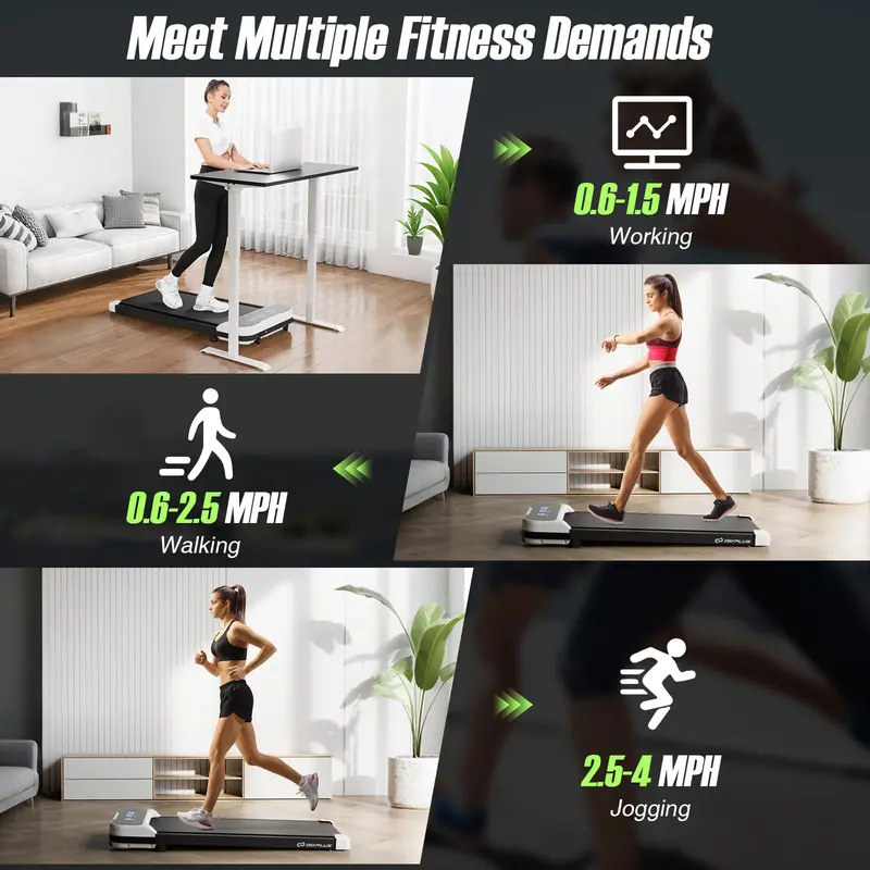 Under-Desk Walking Pad – Quiet Treadmill with LED Display, Remote Control & 3 Countdown Timers