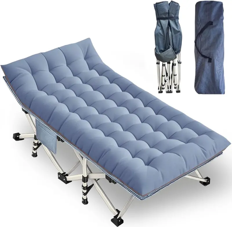 Two-Piece Folding Camping Cot Set – Includes Mattresses, Heavy-Duty Frames & Carry Bags