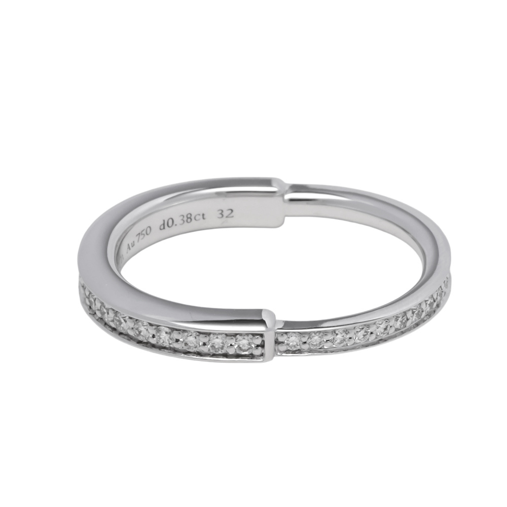 Tiffany & Co. Lock Ring 18K White Gold Diamond 72344901