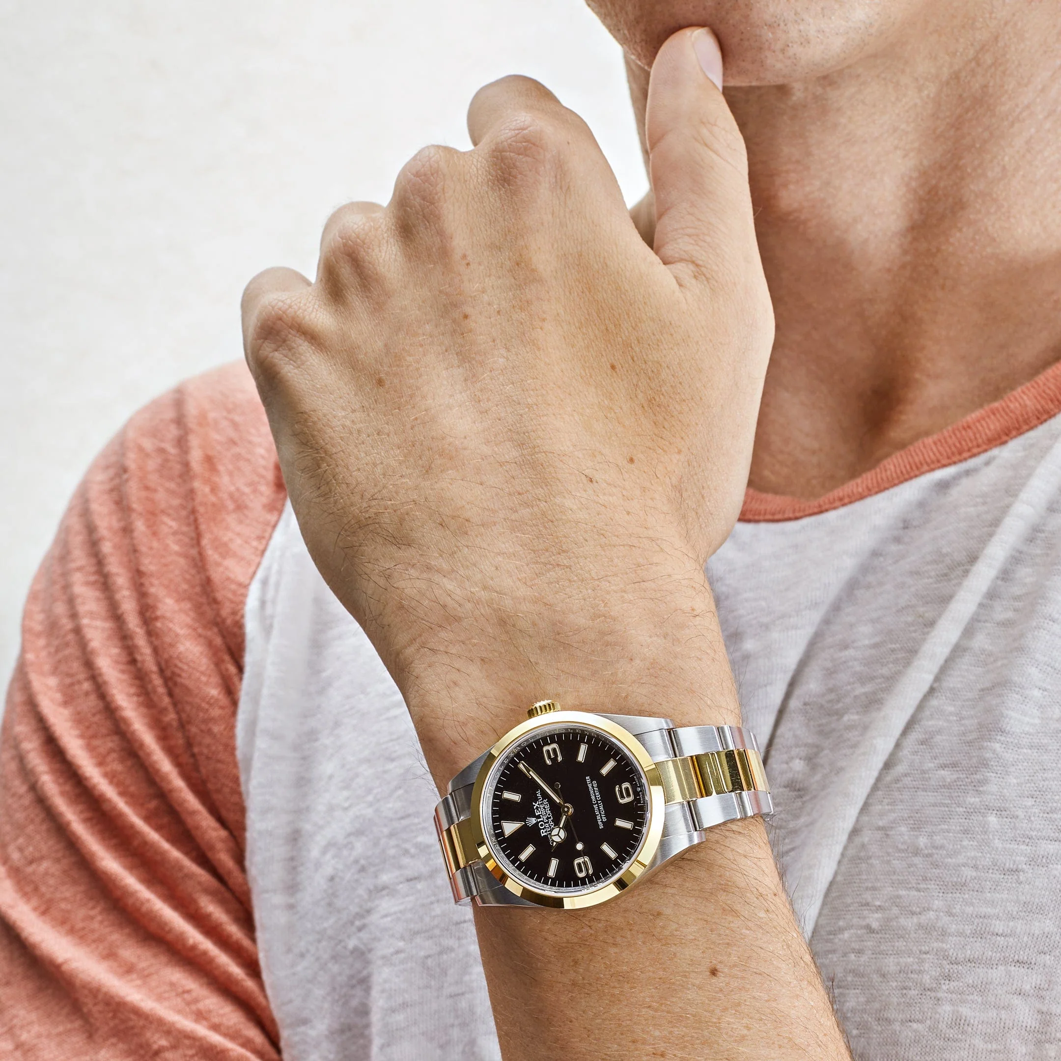 Rolex Explorer 124273 Yellow Gold Stainless Steel Black Dial