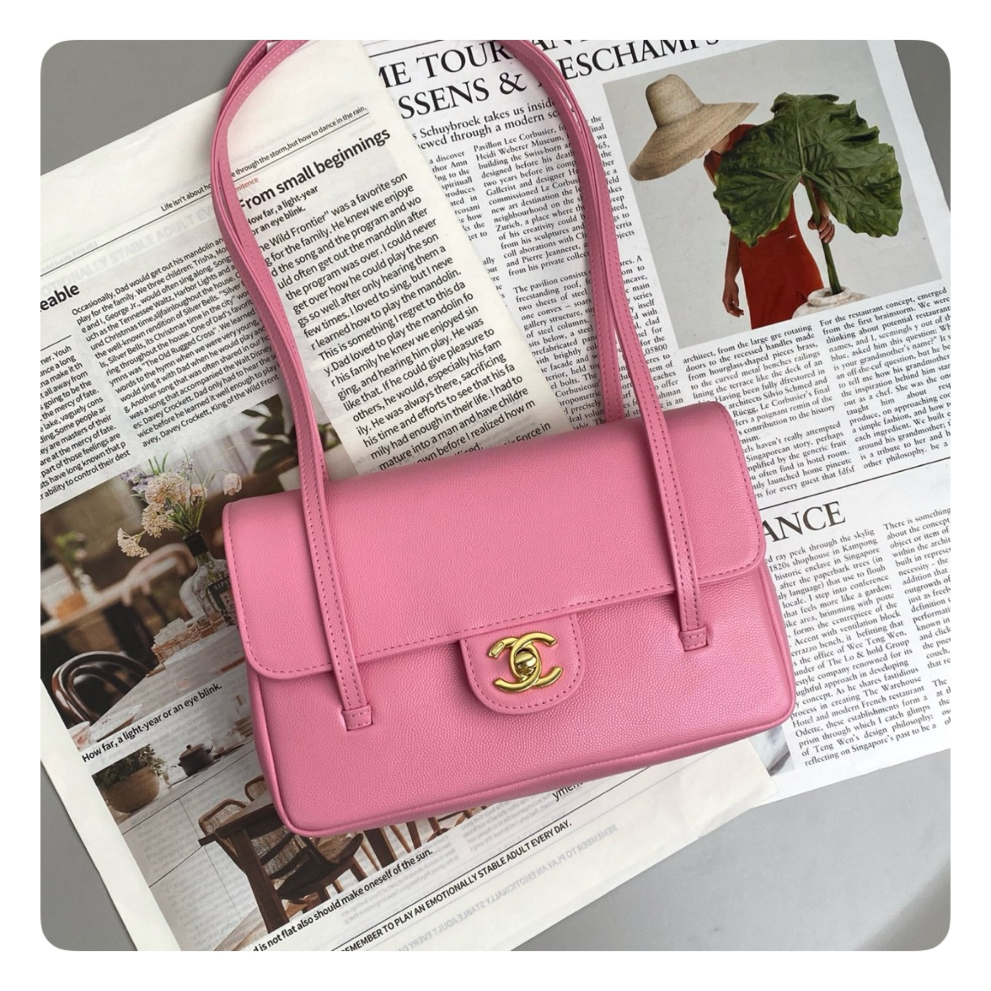 Chanel Clutch Pink Bag 17cm/6.7in