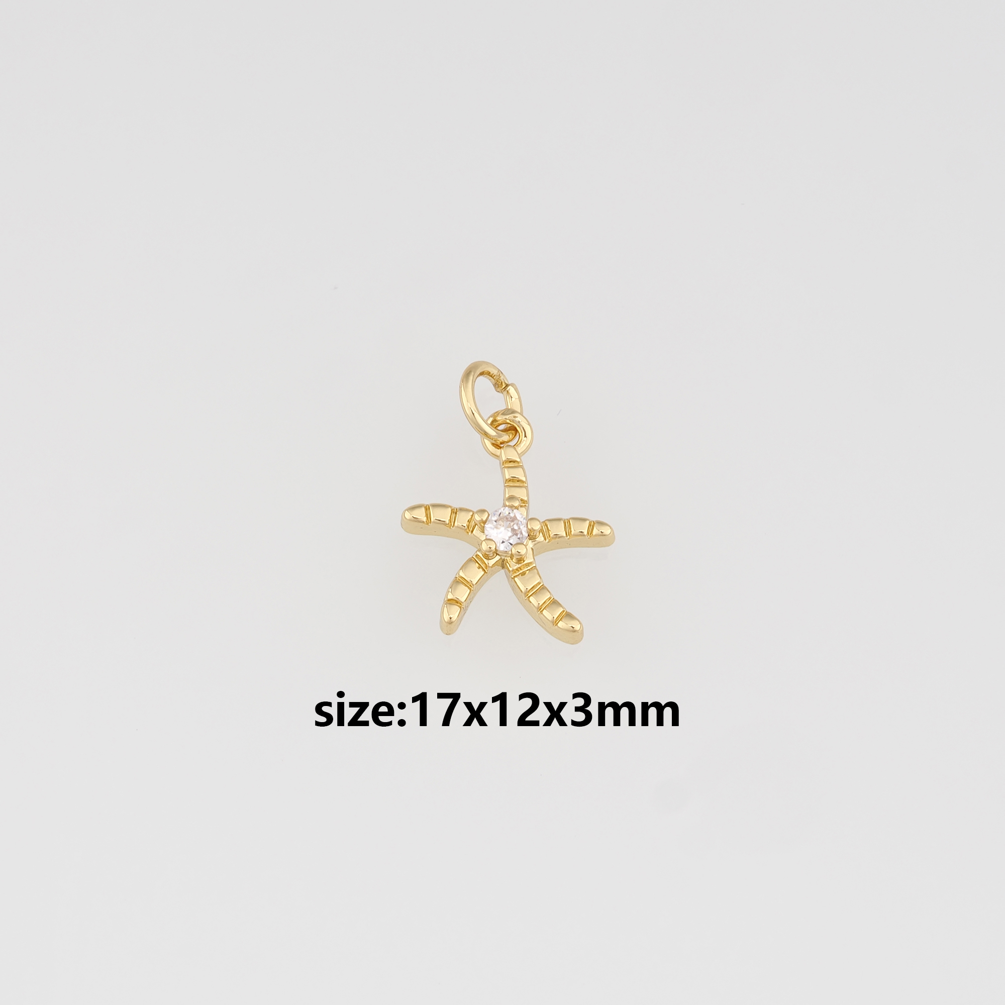 18K Gold Filled Starfish Pendant,Ocean Starfish Charm Earrings Necklace for DIY Jewelry Making Supply