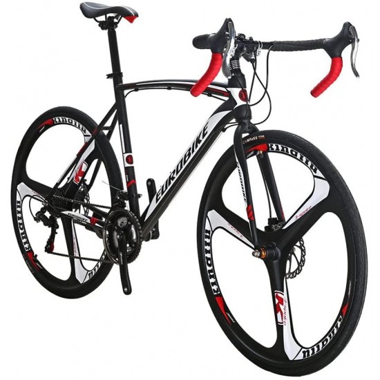 700C Adult Road Bike Steel Frame 54 Mag Wheel Dual Disc Brake 21 Speed Gear System Men Road Bicycle