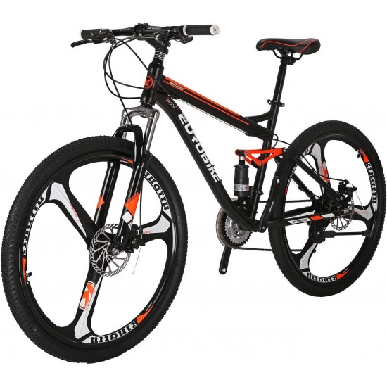 YH-S7 Full Suspension Mountain Bike 18 inch Frame 21 Speed Shifter 27.5 Inch Wheels Dual Disc Brakes Bikes for Mens Bicycle