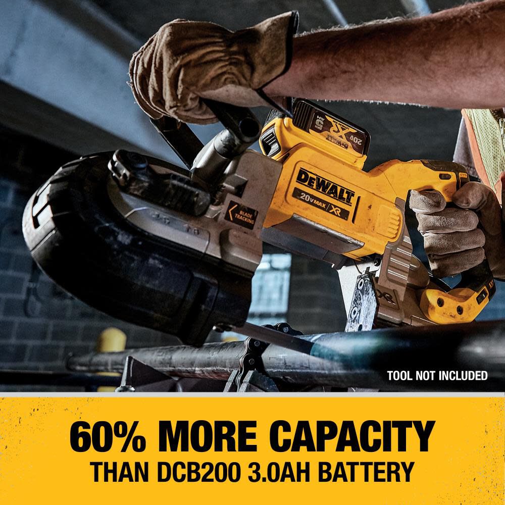 DEWALT 20V MAX XR 5.0Ah Battery 2 Pack with Charger and Bag DCB205-2CK