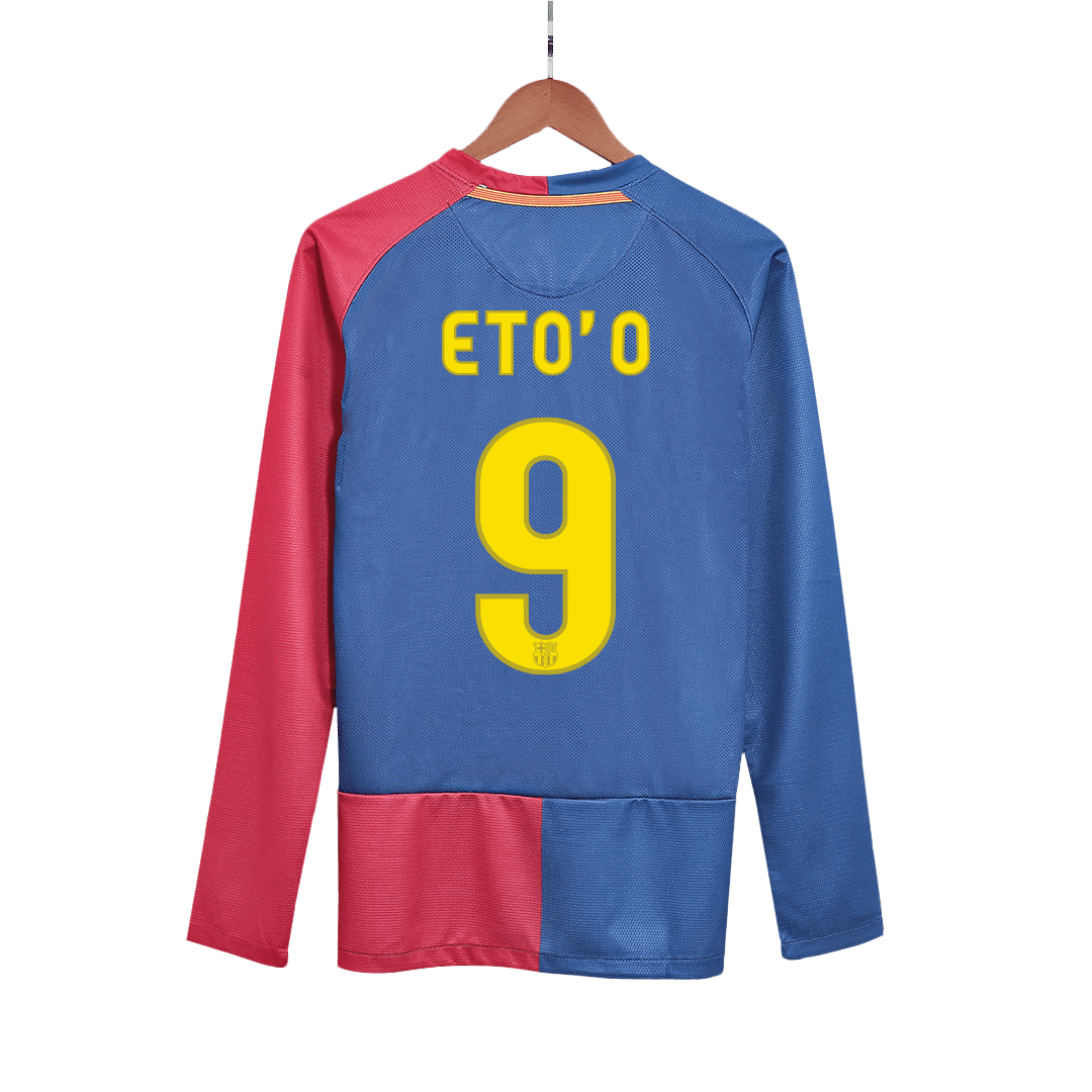 Retro Soccer Jersey ETO'O #9 Barcelona Home Long Sleeve 2008/09 - UCL Final - UCL
