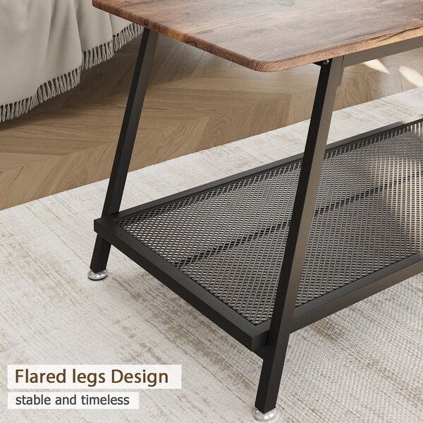 Coffee Table Industrial Center Table with adjustable feet,L39.3*W19.6*H18.1