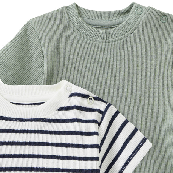Topomini 2 Newborn T-Shirts mit Rippstruktur