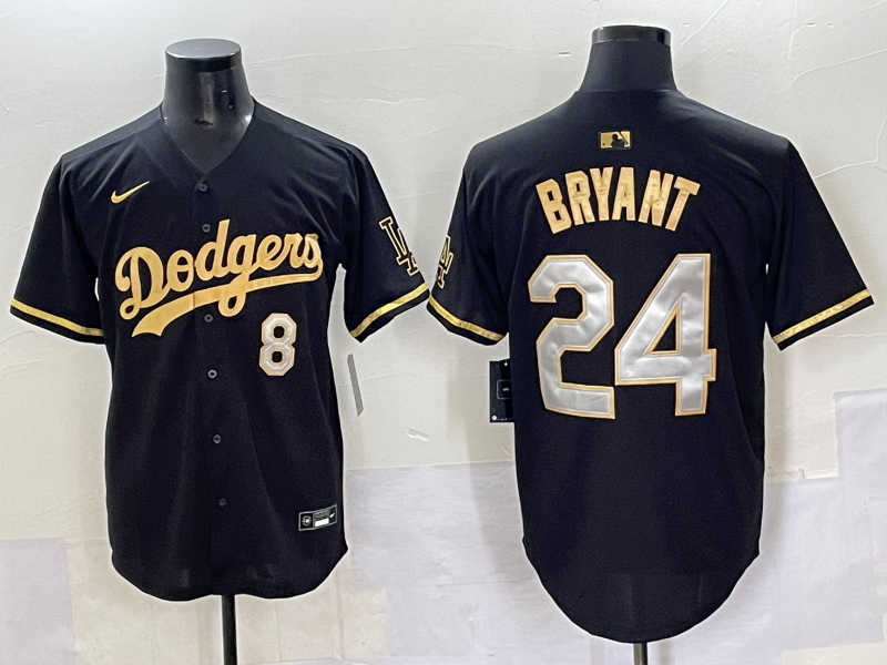 Men's Los Angeles Dodgers Kris Bryant #8-24 Black Replica Player Jersey