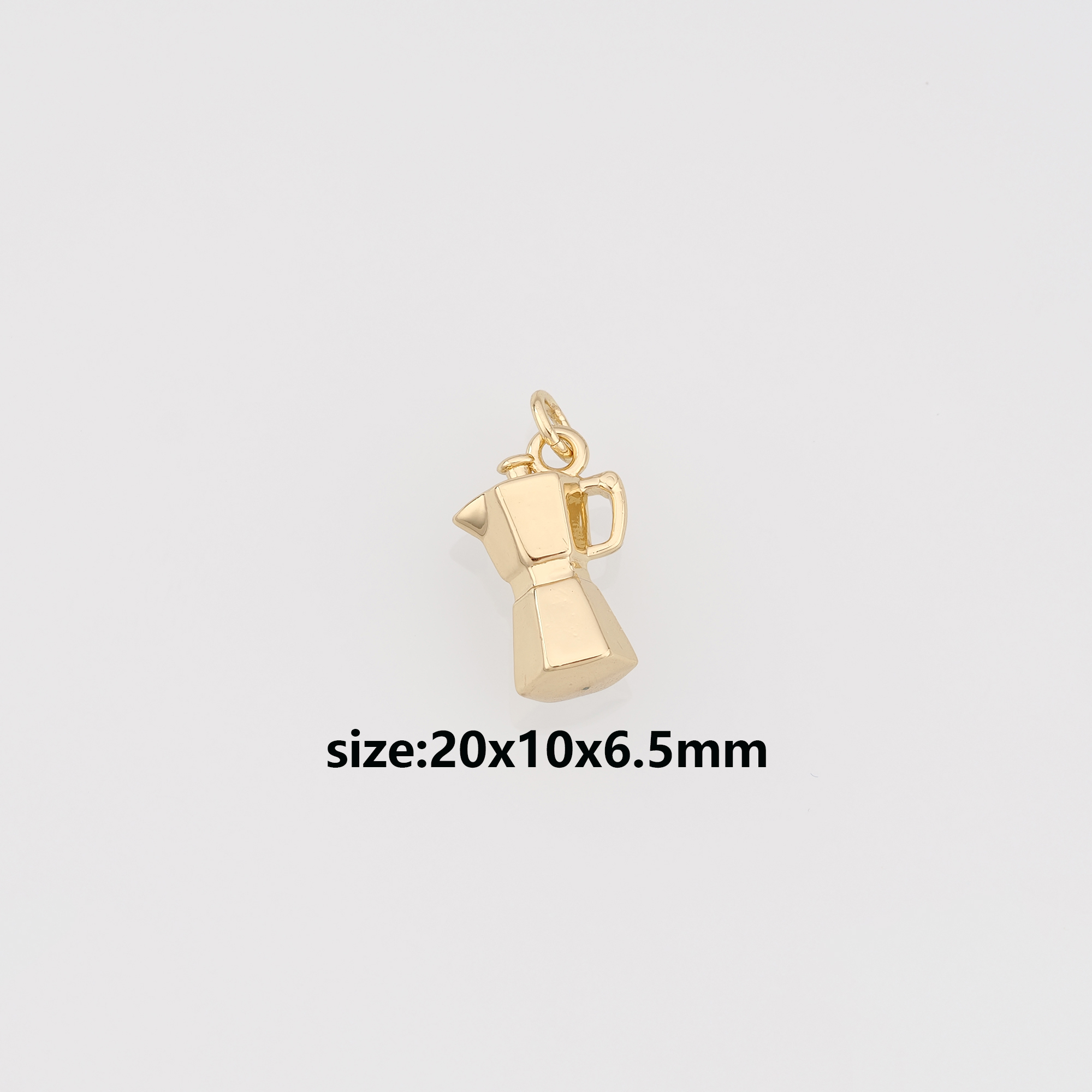 18K Gold Filled Kettle Pendant,Kettle Charm Earrings Necklace for DIY Jewelry Making Supply