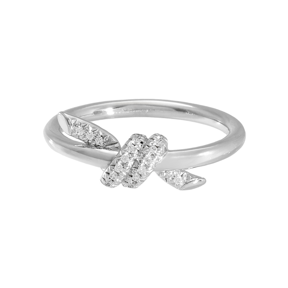 Tiffany & Co. Knot Ring 18K White Gold Diamond 70302705
