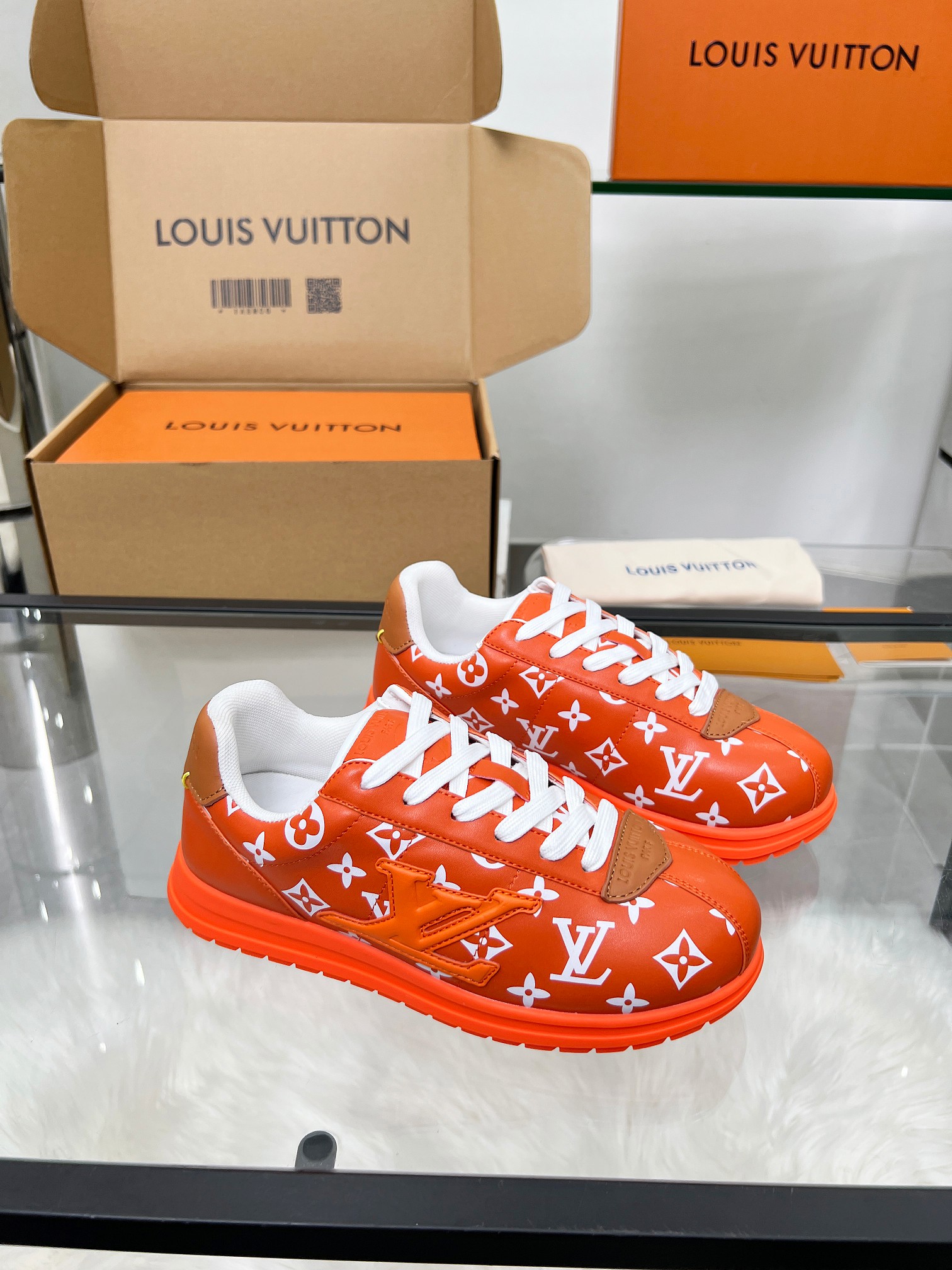 Louis Vuitton LV Trainer Sneaker Orange Monogram – Leather – Women’s Shoes