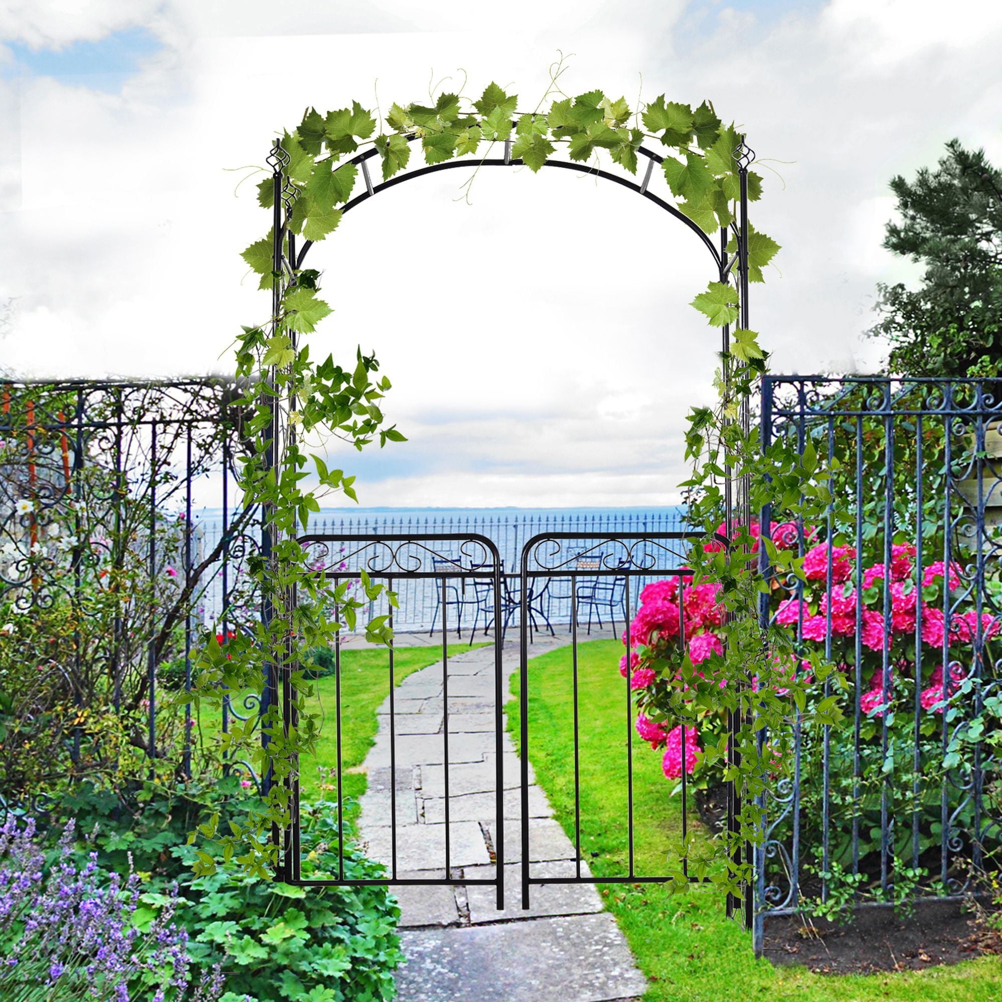 Outsunny 5.5″ Black Metal Arbor