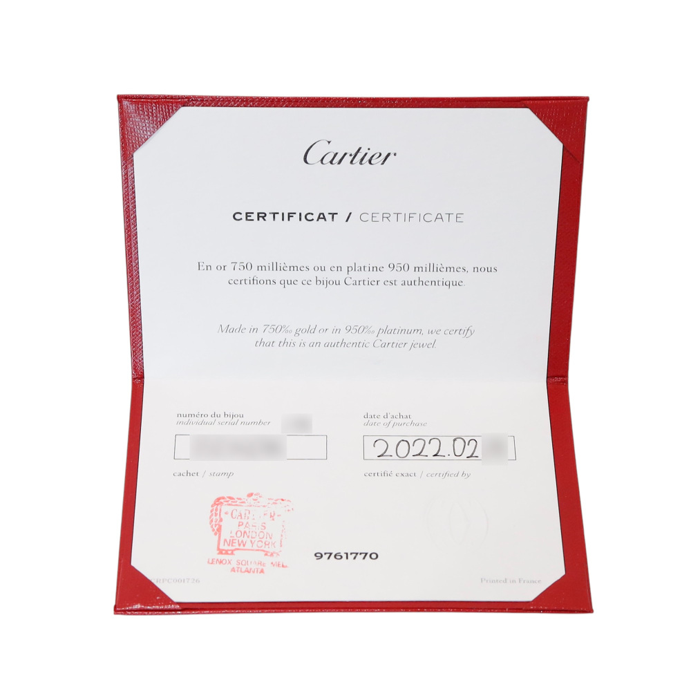 Cartier Love Classic Model Bracelet 18K Rose Gold Diamond B6082000